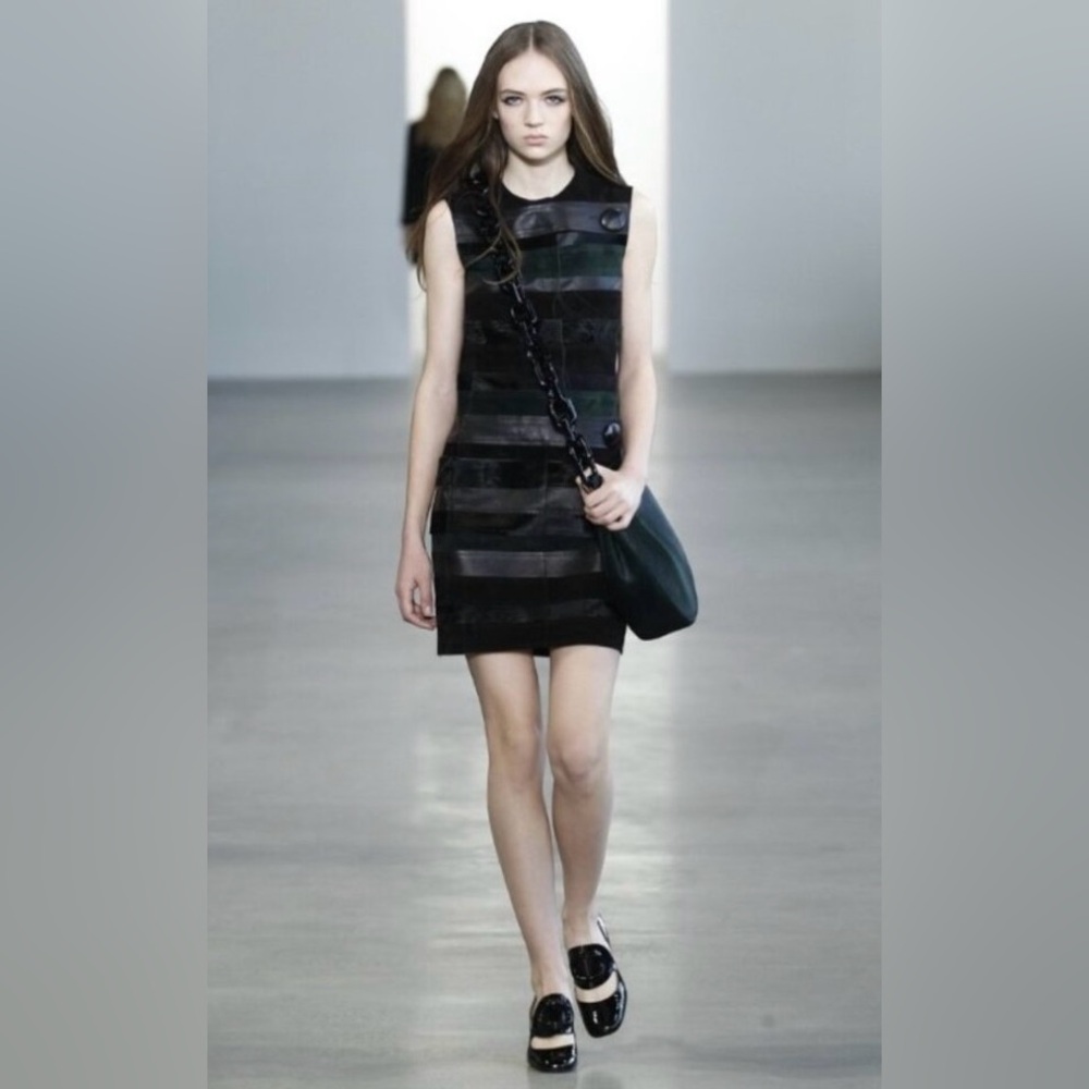 Calvin Klein Size 4 Fall/Winter 2015 Leather Panel Mini Dress